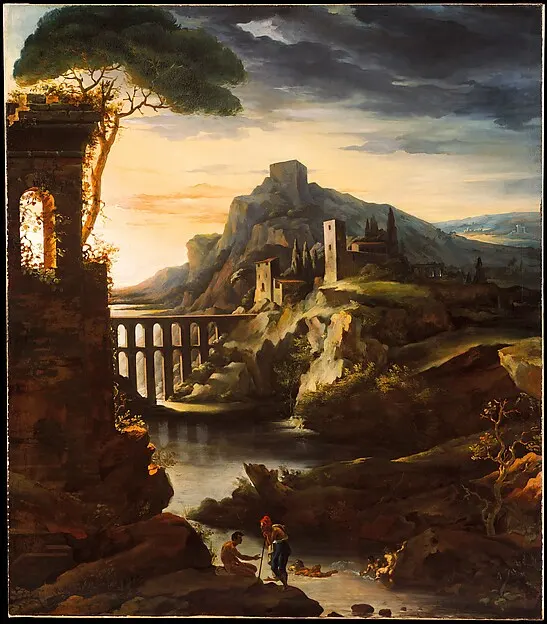 Evening: Landscape with an Aqueduct — Théodore Géricault — praca twórcy Maria Zieliński na Freshwall Marketplace