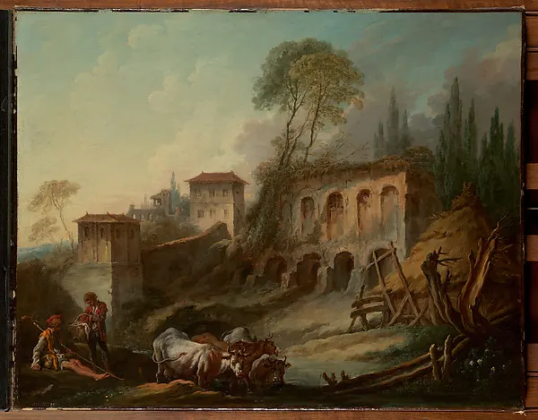 Imaginary Landscape with the Palatine Hill from Campo Vaccino — François Boucher — praca twórcy Paweł Pawlak na Freshwall Marketplace