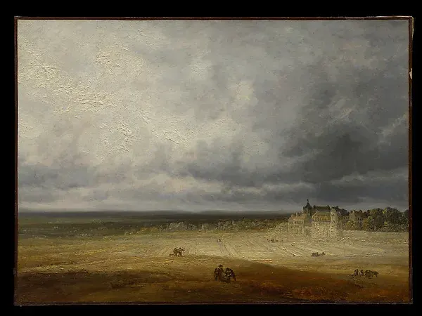 Landscape with a Plowed Field and a Village — Georges Michel — praca twórcy Jakub Wiśniewska na Freshwall Marketplace