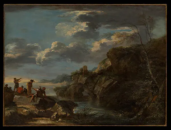 Bandits on a Rocky Coast — Salvator Rosa — praca twórcy Łukasz Dąbrowski na Freshwall Marketplace