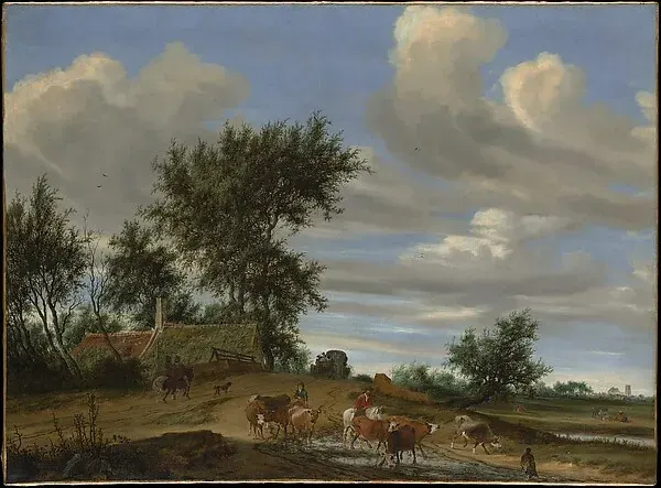A Country Road — Salomon van Ruysdael — praca twórcy Monika Mazur na Freshwall Marketplace