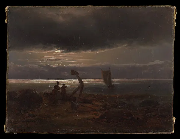 Mother and Child by the Sea — Johan Christian Dahl — praca twórcy Beata Jabłońska na Freshwall Marketplace