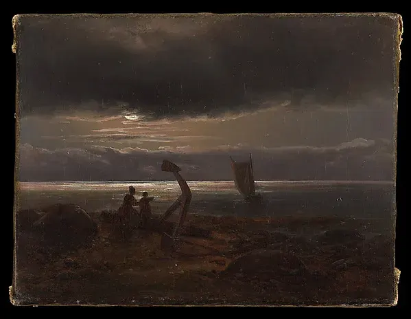 Mother and Child by the Sea — Johan Christian Dahl — praca twórcy Beata Jabłońska na Freshwall Marketplace