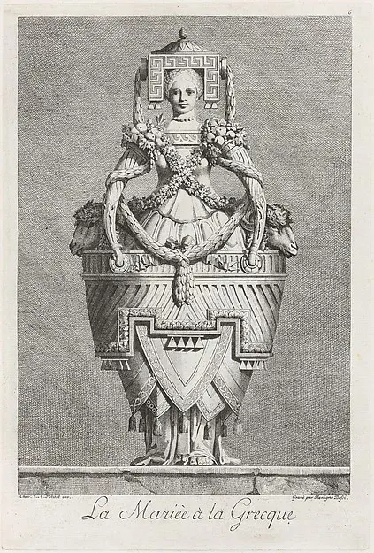 Mascarade à la Grecque; Suite des Vases; and [Cheminées] — Ennemond Alexandre Petitot — praca twórcy Barbara Baran na Freshwall Marketplace