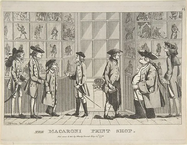 The Macaroni Print Shop — Edward Topham — praca twórcy Monika Czajka na Freshwall Marketplace
