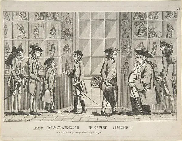 The Macaroni Print Shop — Edward Topham — praca twórcy Monika Czajka na Freshwall Marketplace