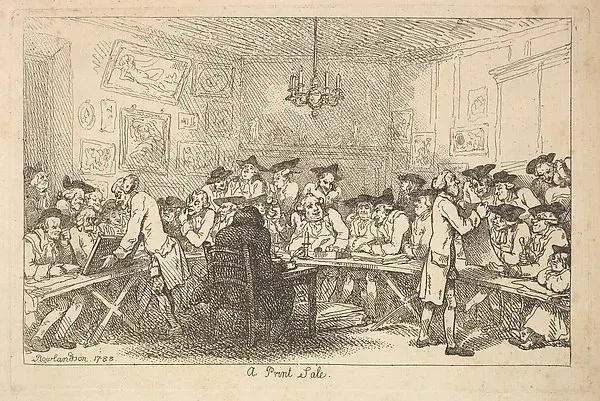A Print Sale – A Night Auction — Thomas Rowlandson — praca twórcy Marta Walczak na Freshwall Marketplace