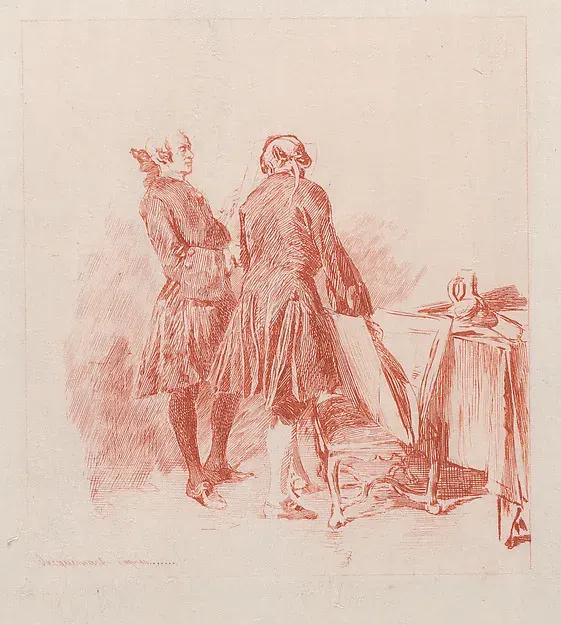 The Print Enthusiast, after a drawing by Meissonier — Jules-Ferdinand Jacquemart — praca twórcy Marcin Krawczyk na Freshwall Marketplace