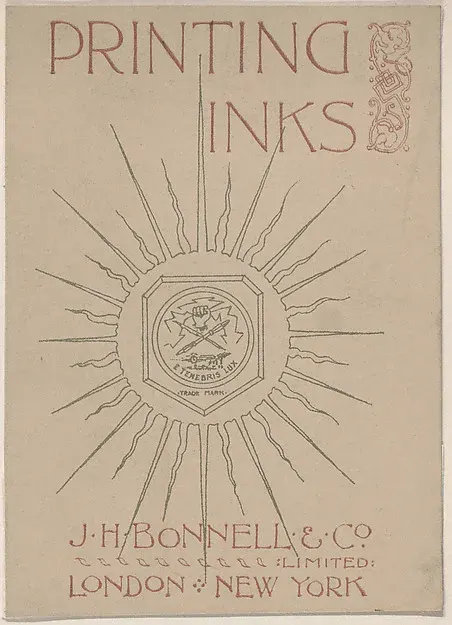 Trade Card for J. H. Bonnell & Co., Print Ink Seller — Anonymous, British, 19th century — praca twórcy Łukasz Wójcik na Freshwall Marketplace