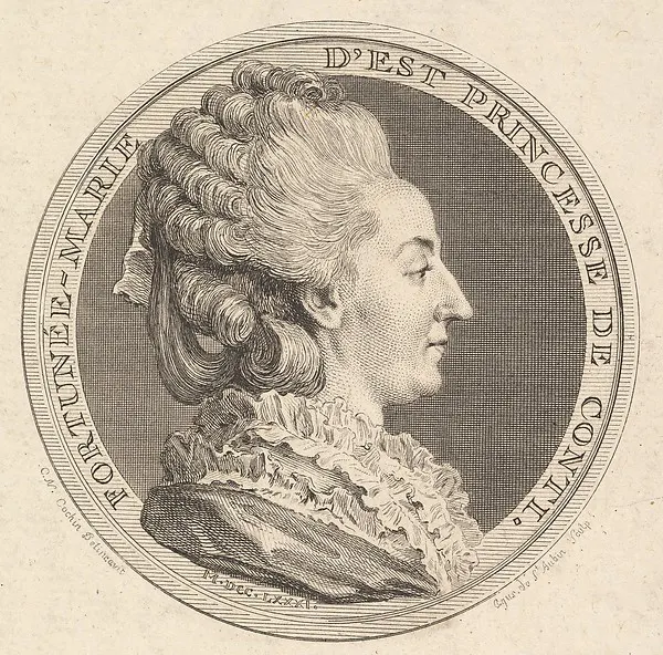 Print of a Portrait Medal of Fortunée-Marie d'Est, Princesse de Conti — Augustin de Saint-Aubin — praca twórcy Piotr Sadowska na Freshwall Marketplace