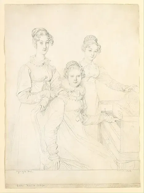 The Kaunitz Sisters (Leopoldine, Caroline, and Ferdinandine) — Jean Auguste Dominique Ingres — praca twórcy Marcin Sikora na Freshwall Marketplace