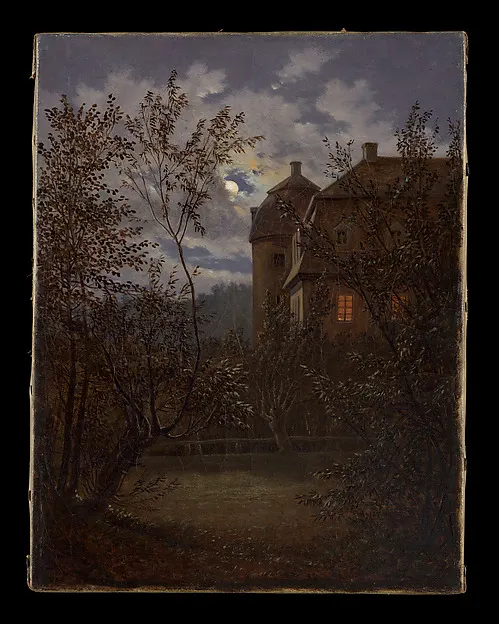 Schloss Milkel in Moonlight — Carl Gustav Carus — praca twórcy Jakub Wieczorek na Freshwall Marketplace