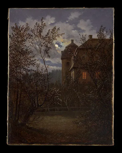 Schloss Milkel in Moonlight — Carl Gustav Carus — praca twórcy Jakub Wieczorek na Freshwall Marketplace