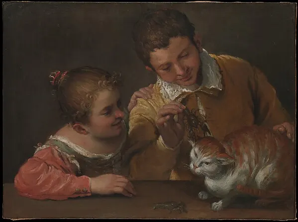 Two Children Teasing a Cat — Annibale Carracci — praca twórcy Grzegorz Michalski na Freshwall Marketplace