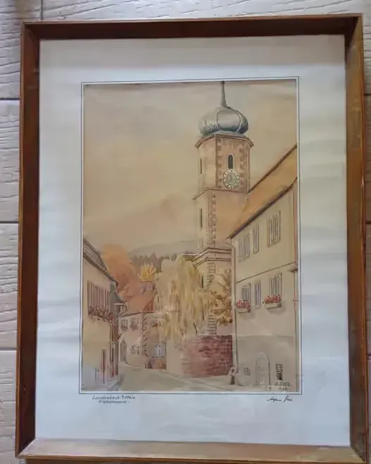 Akwarela sygnowana Alfons Diel 1948 — praca twórcy papas42 na Freshwall Marketplace
