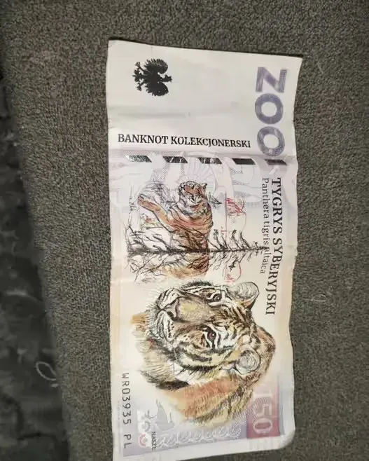Banknot kolekcjonerski z Tygrysem Syberyjskim — praca twórcy Karina Bogdańska na Freshwall Marketplace
