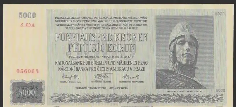 Czechy i Morawy 5000 koron 1944 — praca twórcy Wanjak na Freshwall Marketplace