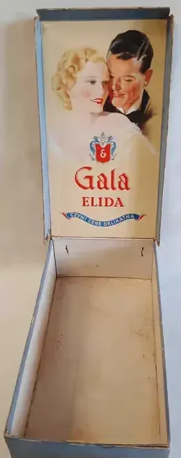 ELIDA Gala Warszawa Duże Pudełko po Kremach Stara Reklama ok. 1930 r. — praca twórcy galeriaszafa na Freshwall Marketplace