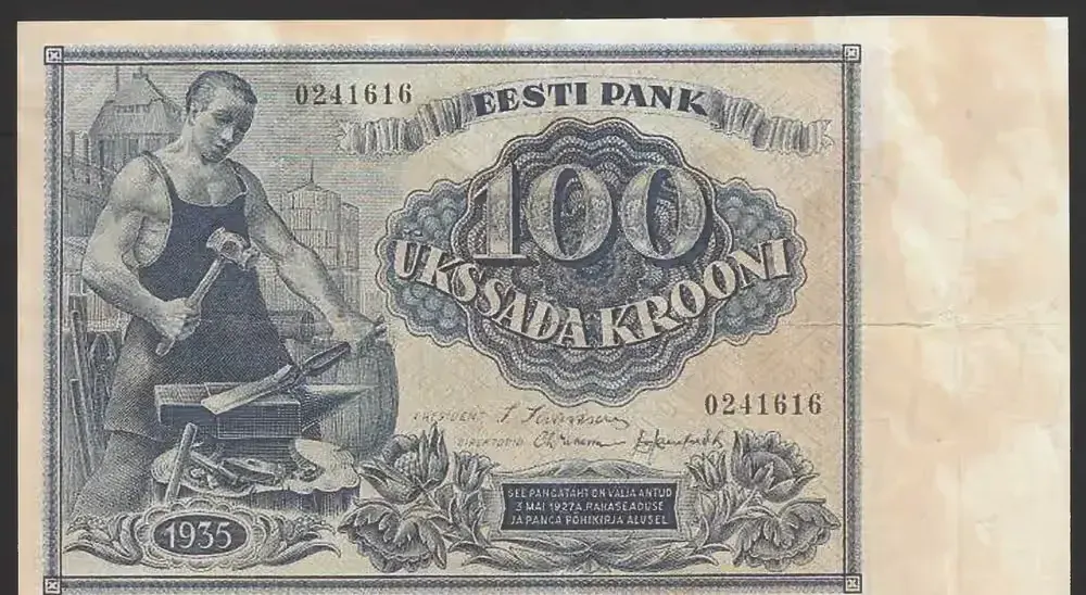 Estonia 100 koron 1935 - kowal — praca twórcy Wanjak na Freshwall Marketplace