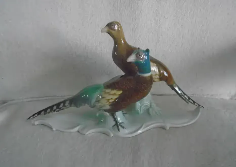 Figurka porcelanowa Bażanty firmy Metzler & Ortloff — praca twórcy Lesław na Freshwall Marketplace