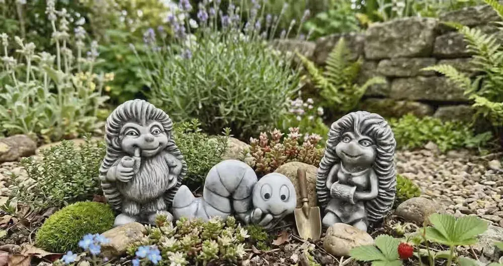 Figurki recznie robione jeż jeże ogrodowe robak ogrodowy figurki do ogrodu dekoracja ogrodowa — praca twórcy uraz3 na Freshwall Marketplace