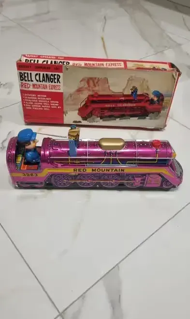 Kolejka zabawka mountain express 3963 japońska zabawka PRL vintage — praca twórcy seb na Freshwall Marketplace