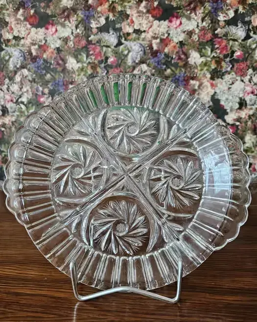 Kryształowy kabaret patera kryształ PRL vintage szkło — praca twórcy Martyna na Freshwall Marketplace
