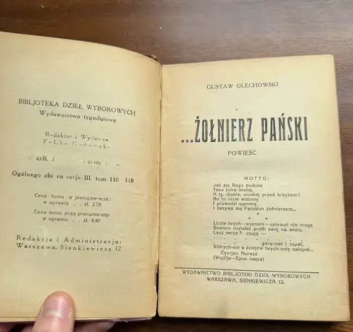 Książka Gustaw Olechowski Żołnierz Pański 1927 r — praca twórcy Michał StarocieMania na Freshwall Marketplace