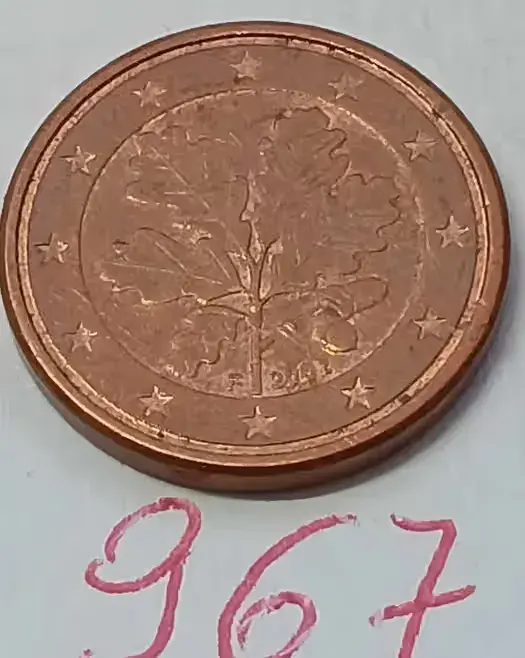 M967, stara moneta 1 euro cent Niemcy 2002 F starocie vintage — praca twórcy MonetyiOwo na Freshwall Marketplace