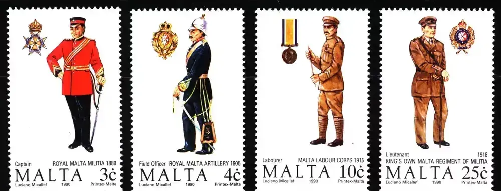 Malta 1990 Mi 846-849 Mundury maltańskie (4 seria) MNH — praca twórcy Marek na Freshwall Marketplace