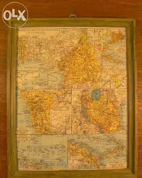 Mapa Deutsches Reich . EHEMALIGE DEUTSCHE KOLONIEN  . Oryginał . — praca twórcy Guenther na Freshwall Marketplace