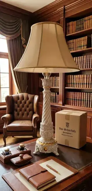 OGROMNA Lampa Pałacowa Porcelana Von Schierholz 92 cm | Barok | Handarbeit | UNIKAT Złoto Vintage — praca twórcy Ela na Freshwall Marketplace