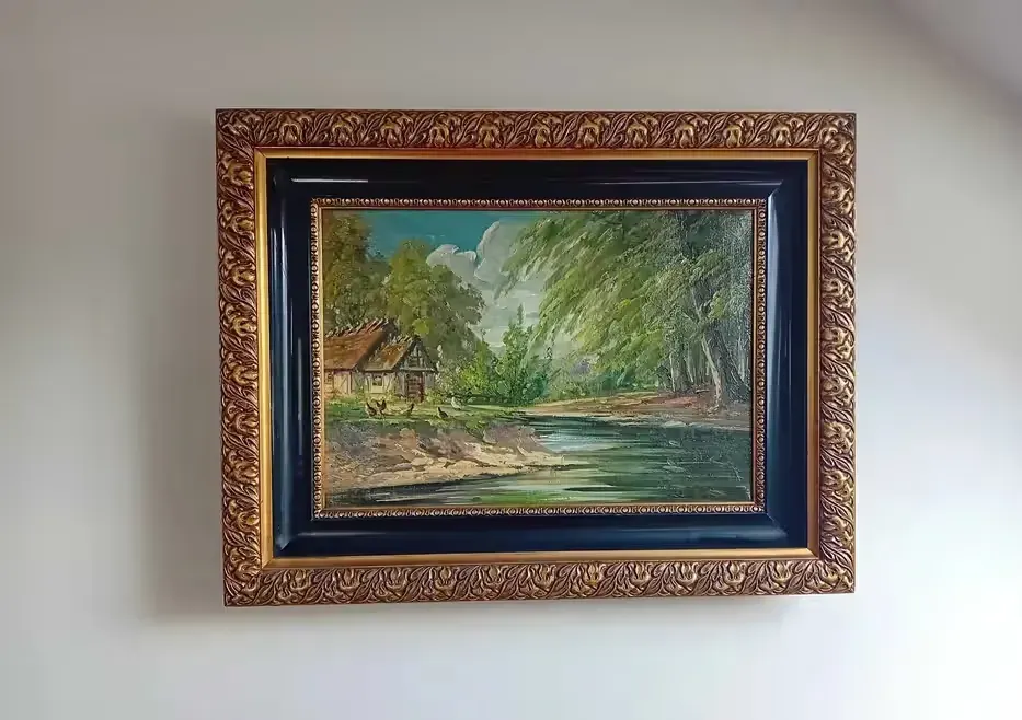 Piękny stary obraz w złotej ramie. — praca twórcy Janusz na Freshwall Marketplace
