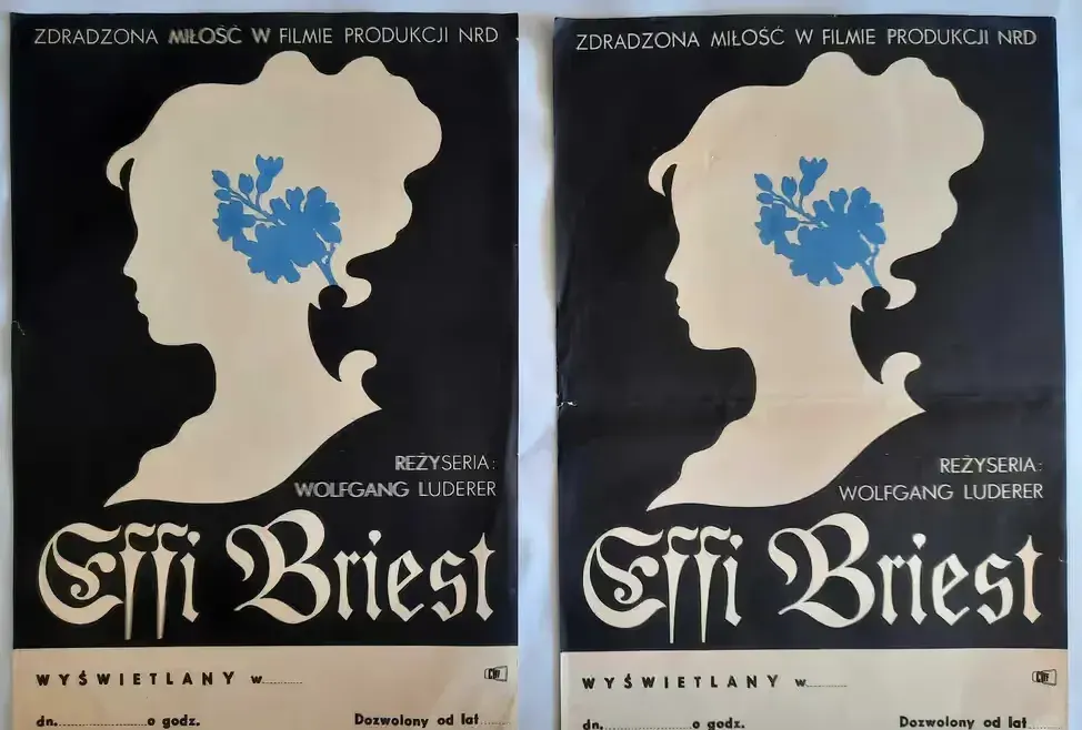 Plakat Filmowy Effi Briest ok. 1970 r. Oryginał Vintage PRL — praca twórcy galeriaszafa na Freshwall Marketplace