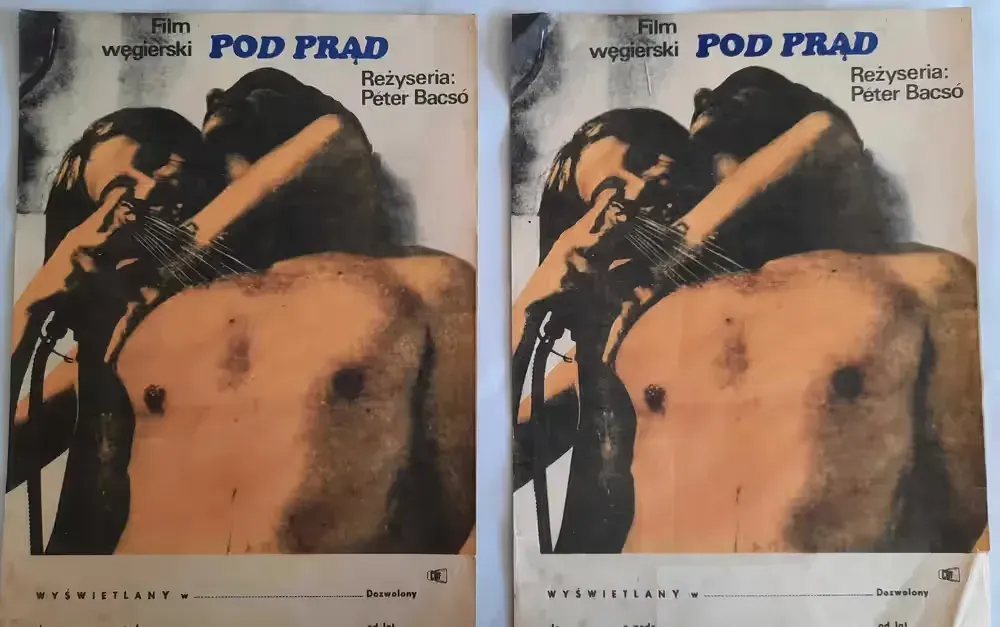Plakat Filmowy Pod Prąd ok. 1970 r. Oryginał Vintage PRL — praca twórcy galeriaszafa na Freshwall Marketplace