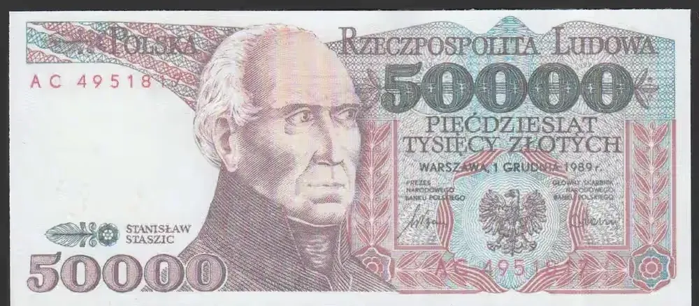 Polska 50000 złotych 1989 - Staszic — praca twórcy Wanjak na Freshwall Marketplace