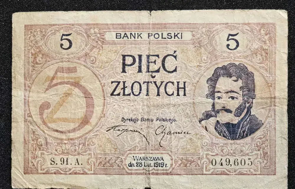 Polski Banknot 5zł 1919r! Rzadkość! — praca twórcy Kuba na Freshwall Marketplace