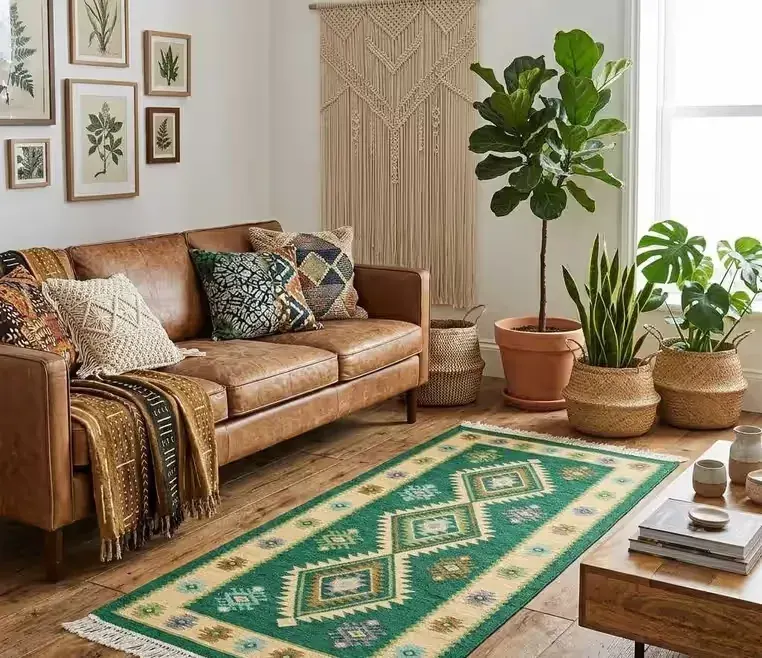Dywan Do Salonu Zielony 80x150cm Uniwersalny Wiosenny Dywanik Mata Chodnik — praca twórcy LUKSSAR na Freshwall Marketplace
