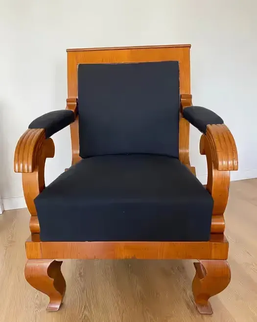 1820-30 r. Oryginalny fotel biedermeier Wiedeń antyk czereśnia 100% oryginał — praca twórcy Małgorzata na Freshwall Marketplace