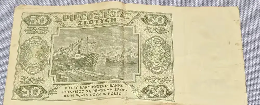 Banknot 50 zł z 1948 roku — praca twórcy Sebastian na Freshwall Marketplace