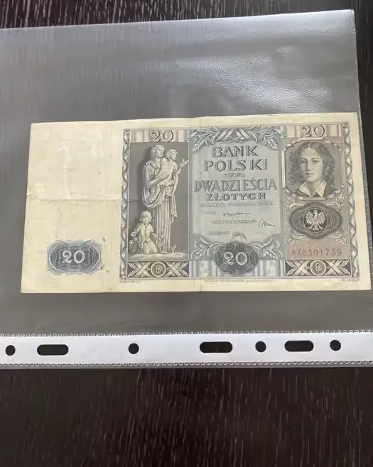 Banknot o nominale 20 zlotych z 1936 roku — praca twórcy Karina na Freshwall Marketplace