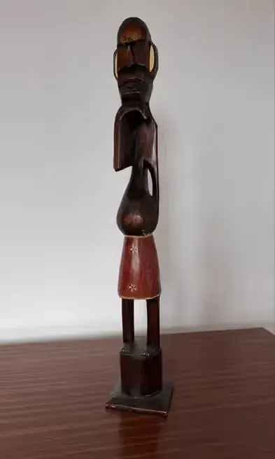 Duża drewniana figurka Afryka Afrykańczyk 62 cm — praca twórcy Tomasz na Freshwall Marketplace