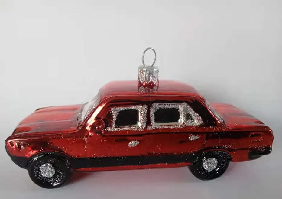DUŻY FIAT 125p bombka szklana! Czerwony — praca twórcy BombkiSzklane na Freshwall Marketplace