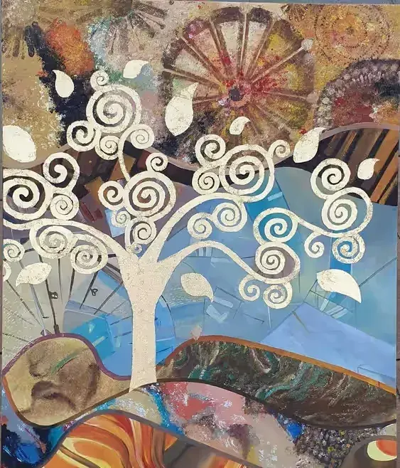 Gustav Klimt "Drzewo miłości" -obraz farbami olejnymi na płótnie — praca twórcy zofiamariannabrzezinska na Freshwall Marketplace