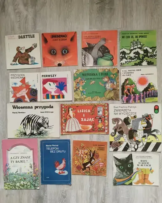 Książki PRL bajeczki lata 80 zestaw 15 sztuk stan idealny — praca twórcy magda na Freshwall Marketplace