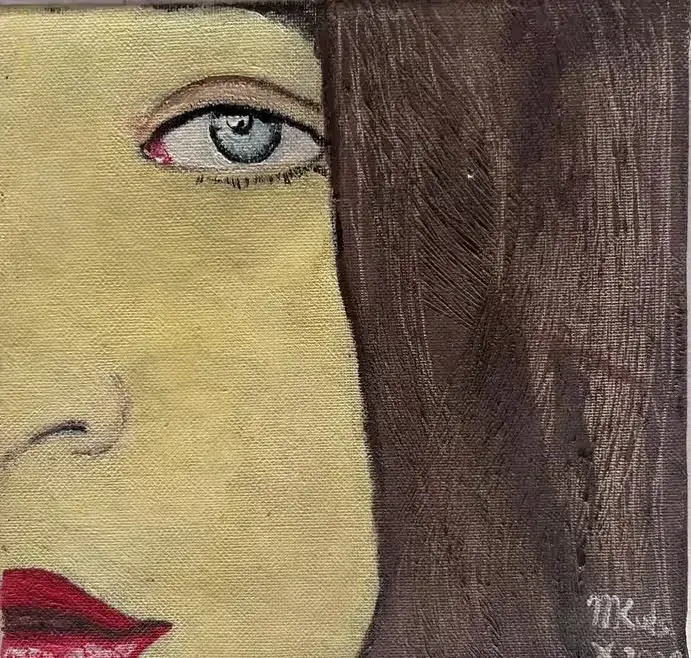 Malarstwo portret obraz akrylowy na plotnie — praca twórcy Monika na Freshwall Marketplace