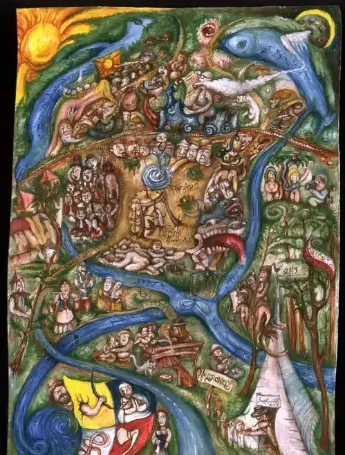 Mapa Wągrowca wg artysty terrorysty — praca twórcy artystaterrorysta.ct8.pl na Freshwall Marketplace