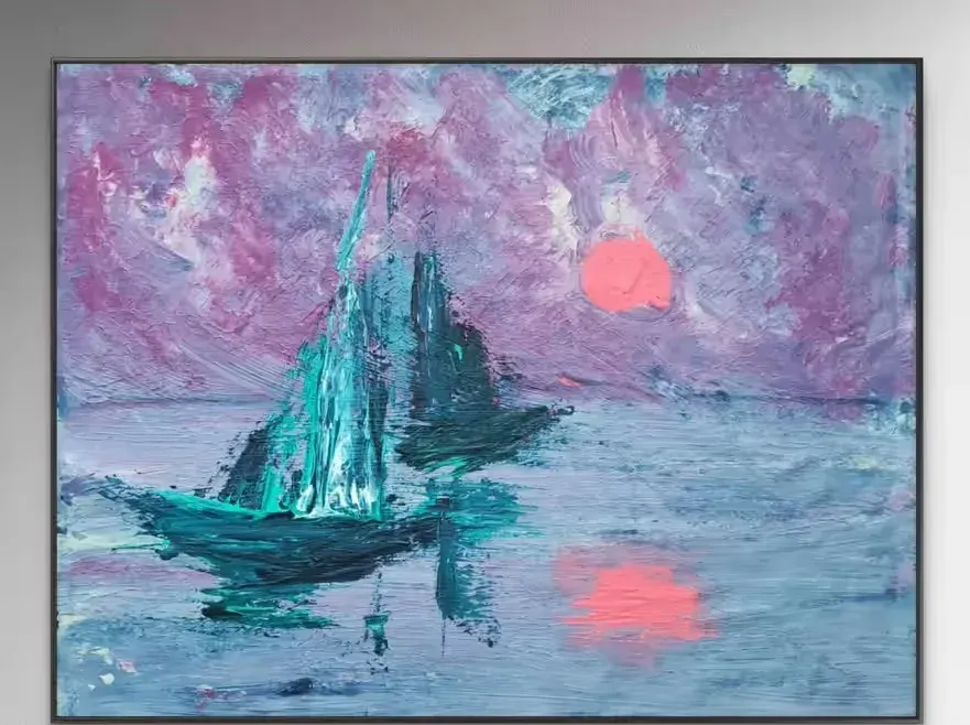 ""Między portem a morzem”, dyptyk akryl 2*45*60 cm, unikat, cert. — praca twórcy Agakhan na Freshwall Marketplace