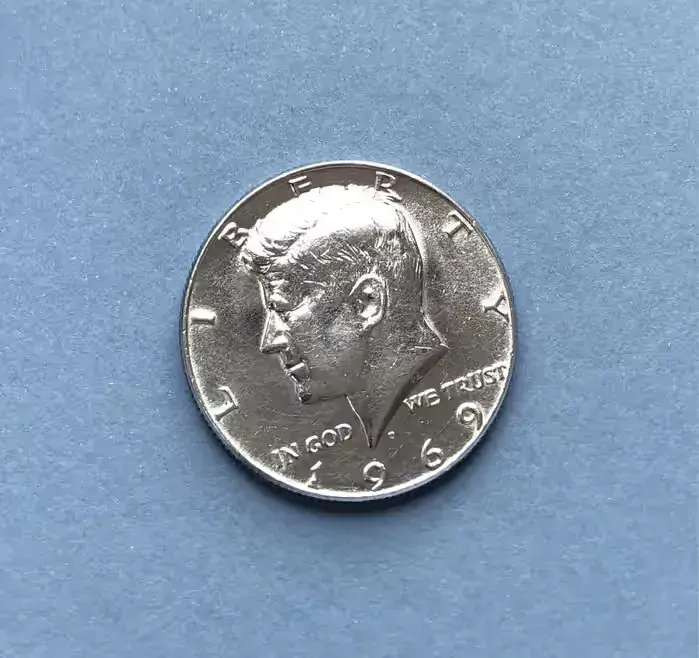 Moneta USA dolar Kennedy half dollar srebrna srebro 1969 rok — praca twórcy Agata na Freshwall Marketplace