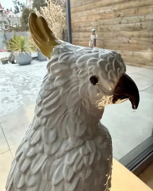 Muzealna Figura Papuga 46cm Eichwald Majolica XIXw Unikat stan idealny — praca twórcy ArtCollector na Freshwall Marketplace